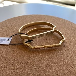 Goldtone Bangle Bracelet Two Pack - White House Black Market